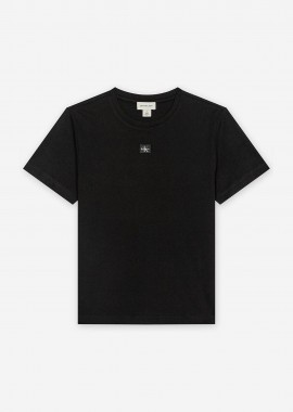 CALVIN KLEIN JEANS - Calvin Klein Jeans γυναικείο T-shirt μονόχρωμο με λογότυπο Regular Fit - LV047F227G Μαύρο