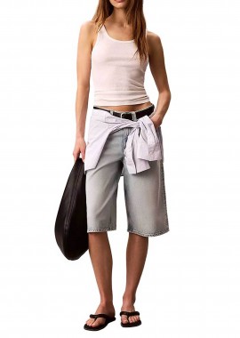 Calvin Klein Jeans γυναικεία denim βερμούδα Relaxed Fit - LV047F772G Denim Blue Ανοιχτό