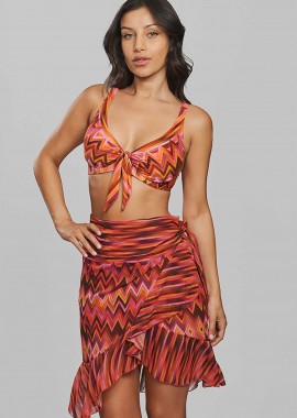 Crool γυναικείο μαγιό μπικίνι τοπ με all-over print Cup E - 26C1-B26-689E Πορτοκαλί