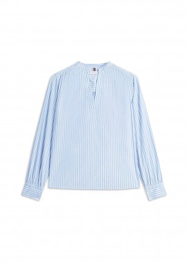 TOMMY HILFIGER - Tommy Hilfiger γυναικεία μπλούζα με ριγέ σχέδιο Regular Fit - WW0WW47929 Γαλάζιο