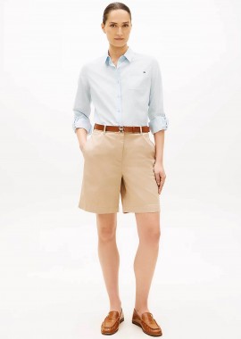 TOMMY HILFIGER - Tommy Hilfiger γυναικεία βερμούδα chino Regular Fit - WW0WW49648 Μπεζ