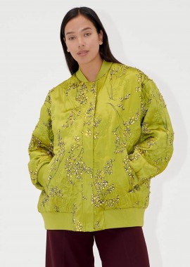 Stine Goya γυναικείο bomber jacket με στρας - SG-SS25-J035-2352 Πράσινο