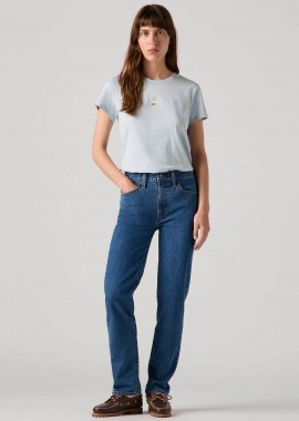 Levi's® γυναικείο τζιν παντελόνι ψηλόμεσο πεντάτσεπο Straight Fit 