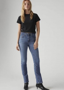Levi's® γυναικείο τζιν παντελόνι ψηλόμεσο πεντάτσεπο Straight Fit 