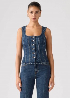 Levi's® γυναικείο denim αμάνικο τοπ Slim Fit 