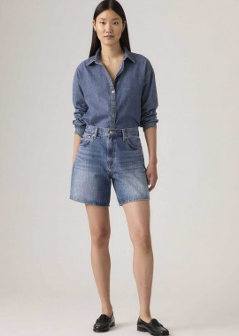 LEVI'S - Levi's® γυναικεία denim βερμούδα ψηλόμεση πεντάτσεπη Baggy Fit - A93110005 Denim Blue
