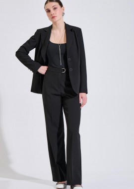 Bill Cost γυναικείο παντελόνι μονόχρωμο Classic Straight Fit - 10-031079-0 Μαύρο
