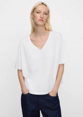 ADOLFO DOMINGUEZ - Adolfo Domínguez γυναικείο Τ-Shirt με V λαιμόκοψη - 272031782 Λευκό