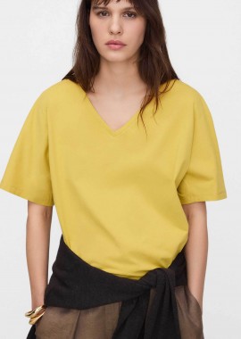 ADOLFO DOMINGUEZ - Adolfo Domínguez γυναικείο Τ-Shirt με V λαιμόκοψη - 272031782 Μαύρο