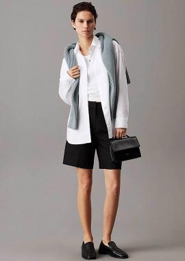 CALVIN KLEIN - Calvin Klein γυναικείο σορτς με λινάρι - K20K208380 Μαύρο
