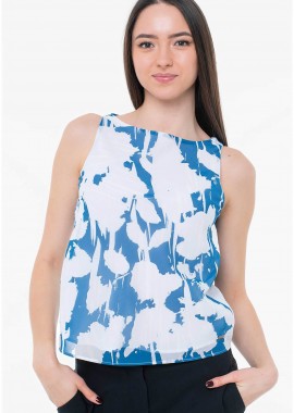 Calvin Klein αμάνικη μπλούζα με floral print - LV044B929G Μπλε