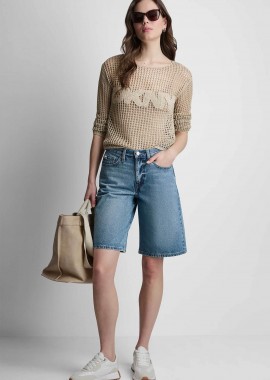 DKNY γυναικεία denim βερμούδα Relaxed Fit - DJ5S8053 Denim Blue