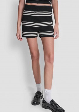 DKNY γυναικείο σορτς ριγέ - DJ6R0130 Μαύρο