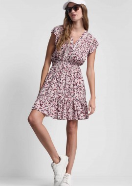 DKNY - DKNY γυναικείο φόρεμα με floral print - DJ6D9177 Ροζ