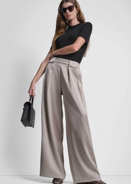 DKNY - DKNY γυναικείo παντελόνι με πιέτες - P6AK7E57 Μπεζ