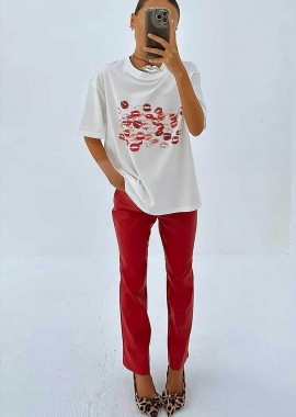 Never Fully Dressed γυναικείο T-shirt με print - NFDTO1515WELL Λευκό