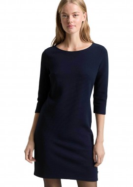 Tom Tailor γυναικείο mini φόρεμα structured με μανίκι 3/4 - 1047618 Μπλε Σκούρο