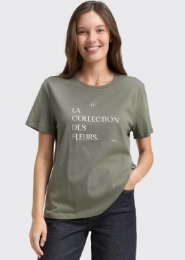 Tom Tailor γυναικείο T-shirt με print Regular Fit - 1049174 Λαδί