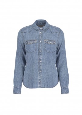 Guess γυναικείο πουκάμισο denim Slim Fit - W5RH35D5M81 Denim Blue Ανοιχτό