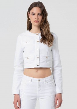 Fracomina γυναικείο jacket cropped - FR25SJ4004W61501-278 Λευκό