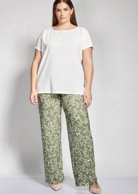 PARABITA - Parabita γυναικεία παντελόνα με floral print - 012610200106 Χακί