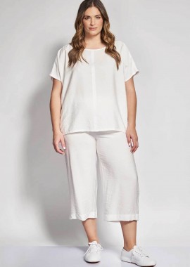 Parabita γυναικείο παντελόνι cropped - 012610295797 Εκρού