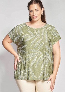 PARABITA - Parabita γυναικεία μπλούζα με floral print - 012610100107 Χακί