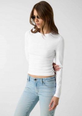 GUESS - Guess γυναικεία μπλούζα με κεντημένο λογότυπο - W4YI22J1314 Λευκό