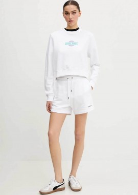 GUESS - Guess γυναικείο βαμβακερό σορτς με λογότυπο - W5GD0OK68I4 Λευκό