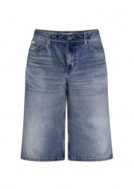 GUESS - Guess γυναικεία denim βερμούδα πεντάτσεπη Baggy Fit - W6GD1DD6363 Denim Blue