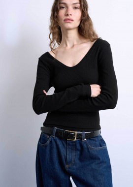 Topshop γυναικεία μπλούζα με ανοιχτή λαιμόκοψη 