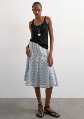 TOPSHOP - Topshop γυναικεία midi φούστα ριγέ