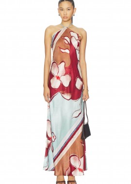 Roame γυναικείο maxi φόρεμα με floral print 