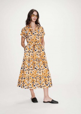 Grace & Mila γυναικείο midi φόρεμα σεμιζιέ με all-over print 