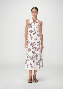 Grace & Mila γυναικείο midi φόρεμα σεμιζιέ με floral print 