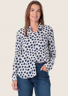 GERRY WEBER - Gerry Weber γυναικείο πουκάμισο με all-over print - N60450189044 Λευκό - Μπλε