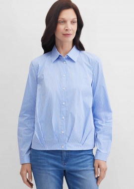 GERRY WEBER - Gerry Weber γυναικείο πουκάμισο cropped με ριγέ σχέδιο Loose Fit - N60453125042 Μπλε Ανοιχτό
