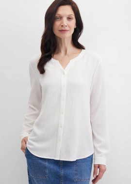 GERRY WEBER - Gerry Weber γυναικείο πουκάμισο με crinkled effect Straight Cut - N60454121040 Λευκό
