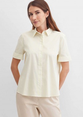 GERRY WEBER - Gerry Weber γυναικείο πουκάμισο με ριγέ σχέδιο Loose Straight Cut - N60652209044 Κίτρινο Ανοιχτό