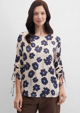 Gerry Weber γυναικεία μπλούζα με floral print - N61005126040 Μπεζ