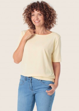 Gerry Weber γυναικείο T-shirt μονόχρωμο - N61255209040 Κίτρινο Ανοιχτό