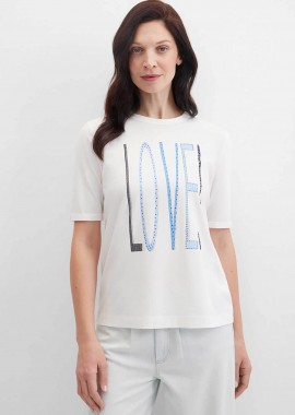 GERRY WEBER - Gerry Weber γυναικείο T-shirt με print από strass - N61700121042 Λευκό