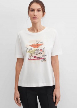 GERRY WEBER - Gerry Weber γυναικείο T-shirt με graphic print - N61725159042 Λευκό