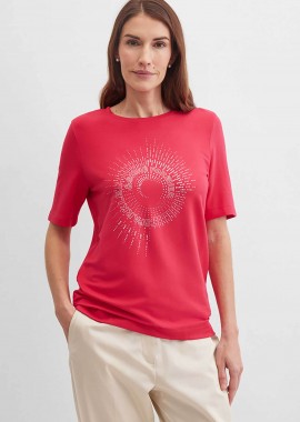 GERRY WEBER - Gerry Weber γυναικείο T-shirt με στρας Straight Cut - N61731283044 Φούξια
