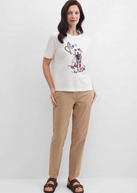 GERRY WEBER - Gerry Weber γυναικείο παντελόνι cropped Tapered Fit - N67085144038 Καμηλό