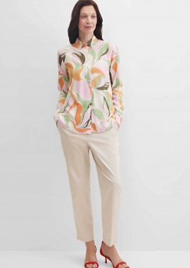 GERRY WEBER - Gerry Weber γυναικείο παντελόνι cropped Tapered Fit - N67102129042 Μπεζ