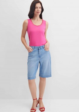 GERRY WEBER - Gerry Weber γυναικεία denim βερμούδα πεντάτσεπη Straight Cut - N67200395040 Denim Blue