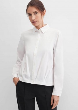 GERRY WEBER - Gerry Weber γυναικείο πουκάμισο cropped με σούρες Loose Fit - N68220102042 Λευκό