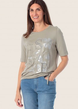 Gerry Weber γυναικείο T-shirt με graphic print - N61716285042 Γκρι Πράσινο