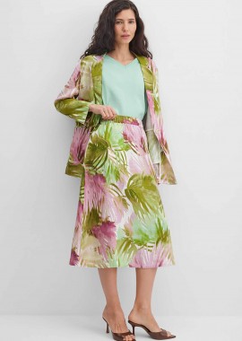 GERRY WEBER - Gerry Weber γυναικεία denim φούστα με floral print - N65689630042 Πράσινο